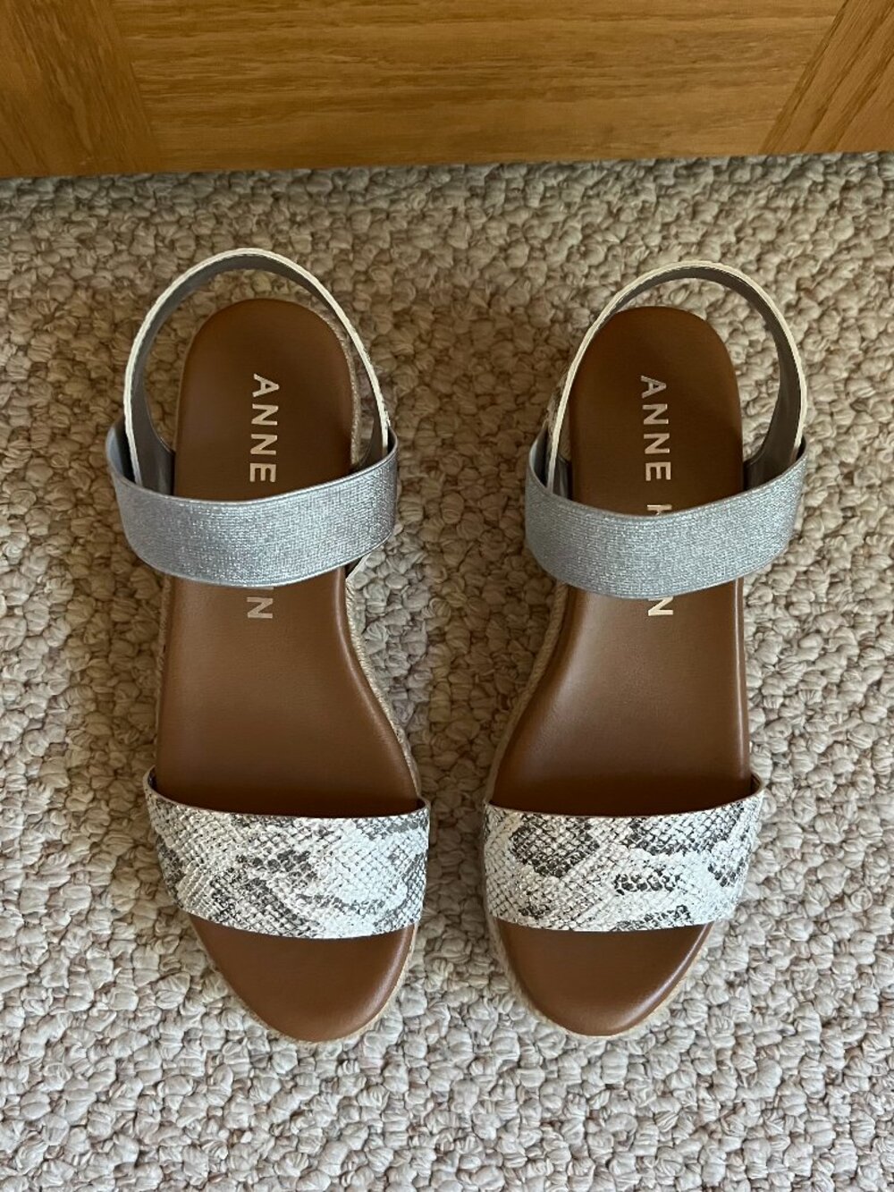 ANNE KLEIN -- Cait Snake-Print Espadrille Wedge Sandal -- Excellent Condition - Picture 5 of 12